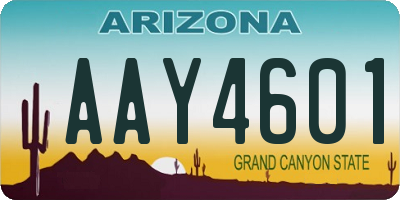 AZ license plate AAY4601