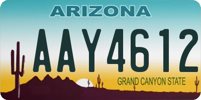 AZ license plate AAY4612