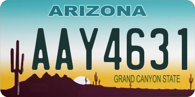 AZ license plate AAY4631