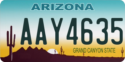 AZ license plate AAY4635