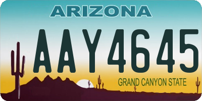 AZ license plate AAY4645