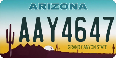 AZ license plate AAY4647