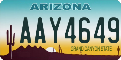 AZ license plate AAY4649
