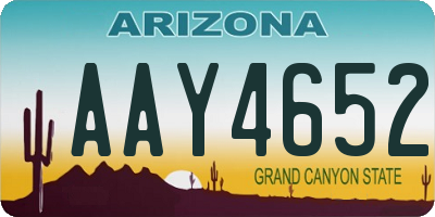 AZ license plate AAY4652