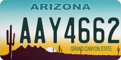AZ license plate AAY4662
