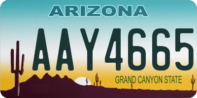 AZ license plate AAY4665