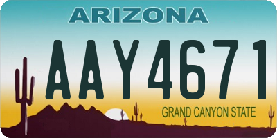 AZ license plate AAY4671