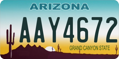 AZ license plate AAY4672