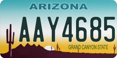AZ license plate AAY4685