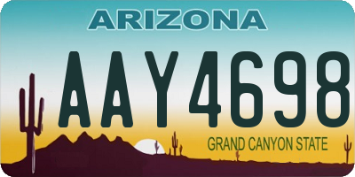AZ license plate AAY4698