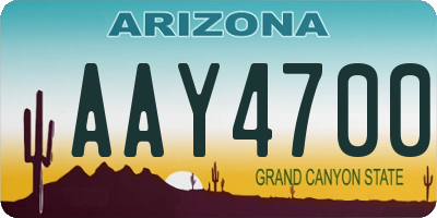 AZ license plate AAY4700