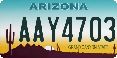 AZ license plate AAY4703
