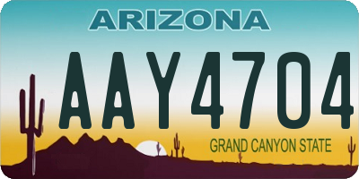 AZ license plate AAY4704