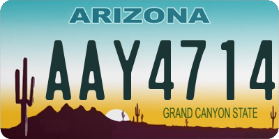AZ license plate AAY4714