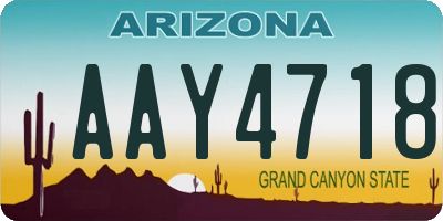 AZ license plate AAY4718