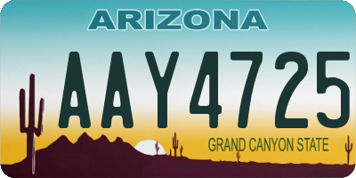 AZ license plate AAY4725