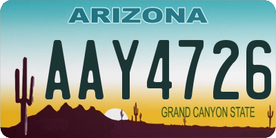 AZ license plate AAY4726