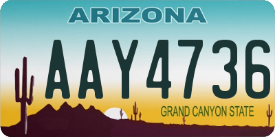 AZ license plate AAY4736