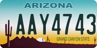 AZ license plate AAY4743