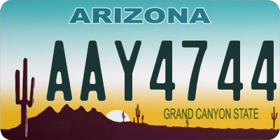 AZ license plate AAY4744