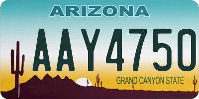 AZ license plate AAY4750