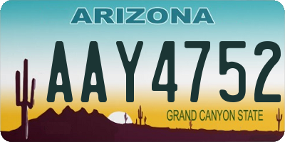 AZ license plate AAY4752