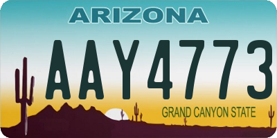 AZ license plate AAY4773