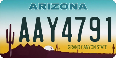 AZ license plate AAY4791