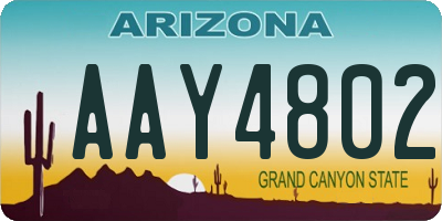 AZ license plate AAY4802