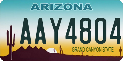 AZ license plate AAY4804