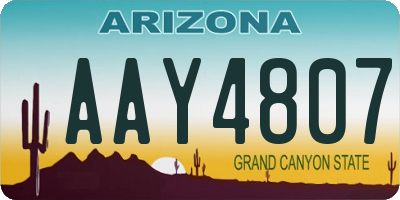 AZ license plate AAY4807