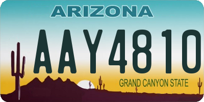 AZ license plate AAY4810