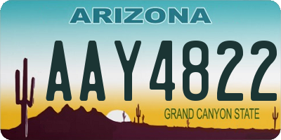 AZ license plate AAY4822