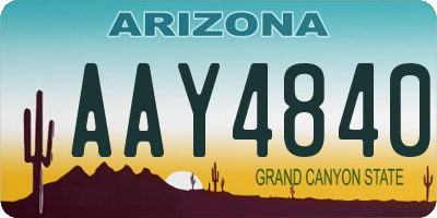 AZ license plate AAY4840