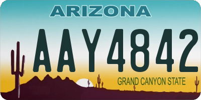 AZ license plate AAY4842