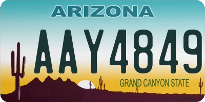 AZ license plate AAY4849