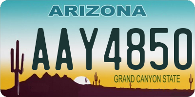 AZ license plate AAY4850