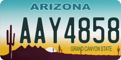 AZ license plate AAY4858