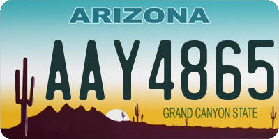 AZ license plate AAY4865