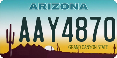 AZ license plate AAY4870