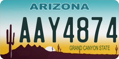 AZ license plate AAY4874