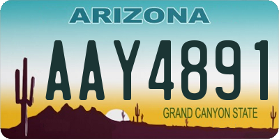 AZ license plate AAY4891