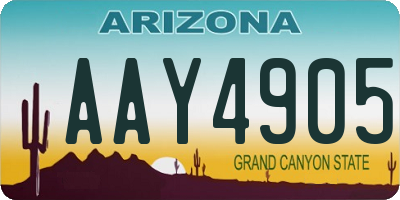 AZ license plate AAY4905