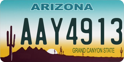 AZ license plate AAY4913