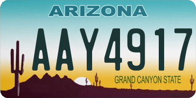AZ license plate AAY4917