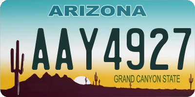 AZ license plate AAY4927