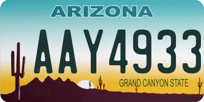 AZ license plate AAY4933