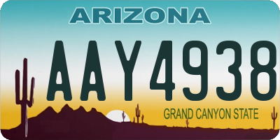 AZ license plate AAY4938