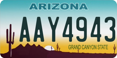 AZ license plate AAY4943