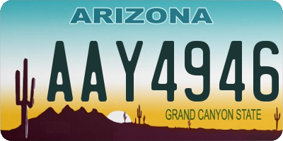 AZ license plate AAY4946
